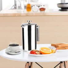 Load image into Gallery viewer, Manual French Press Coffee Maker - 50oz Insulated Stainless Steel for Camping