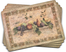 Load image into Gallery viewer, Rustic Tuscan-Plated Cork Placemats - Heat Resistant &amp; Easy to Clean Set of 4