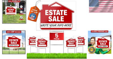 Load image into Gallery viewer, Directional Estate Sale Signs 5 Pack 24" x 18" Double-Sided with Steel Stakes