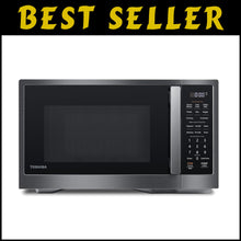 Load image into Gallery viewer, Sleek Black Stainless Steel Microwave Oven - Smart Sensor &amp; Easy Clean Features