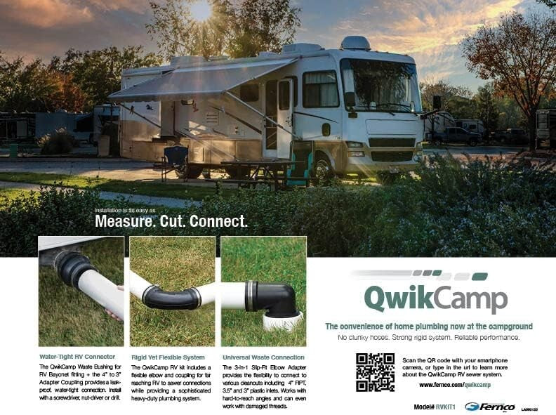 Durable RV Sewer Waste Plumbing Kit with Leak-Proof Connection - Complete Set