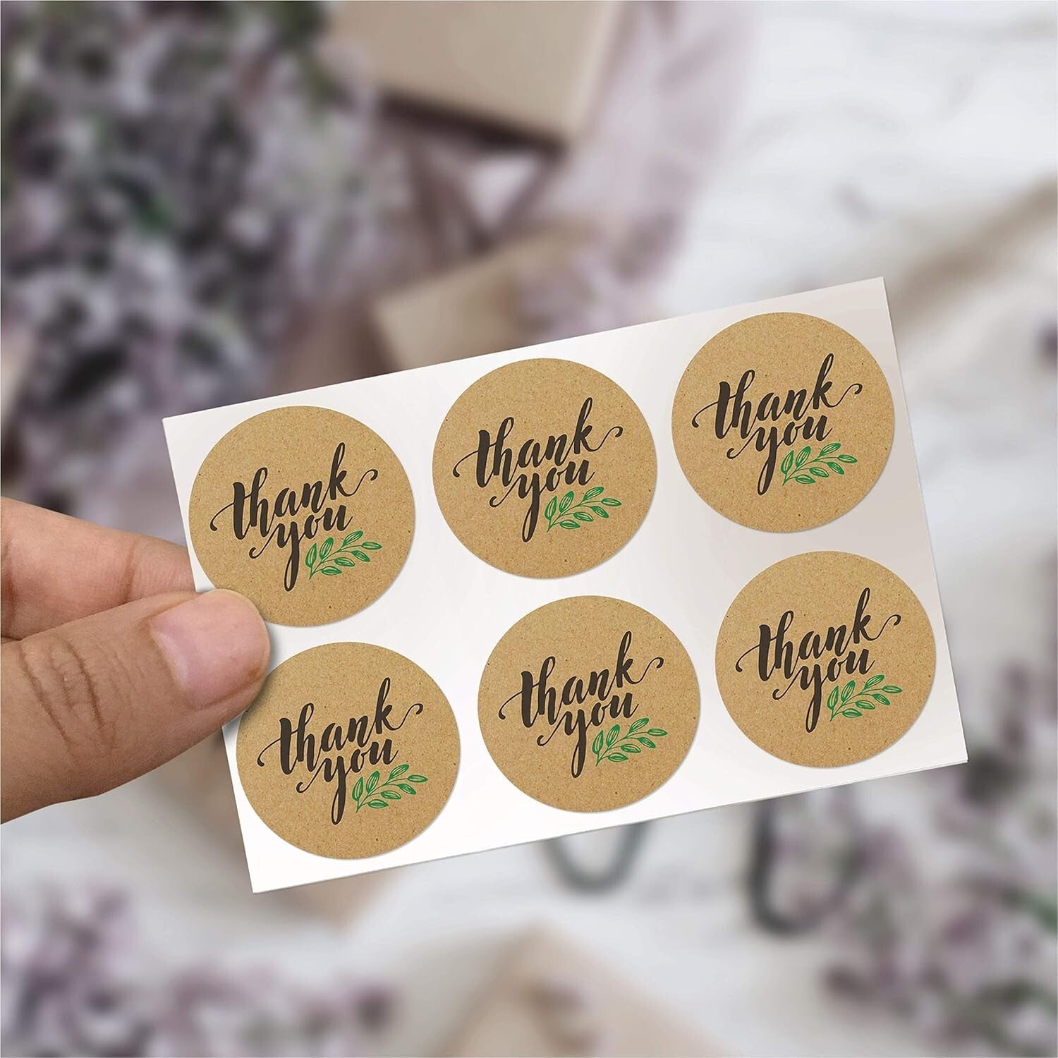 10000 Kraft Thank You Stickers - Elegant 1 Inch Round Labels for Your Business
