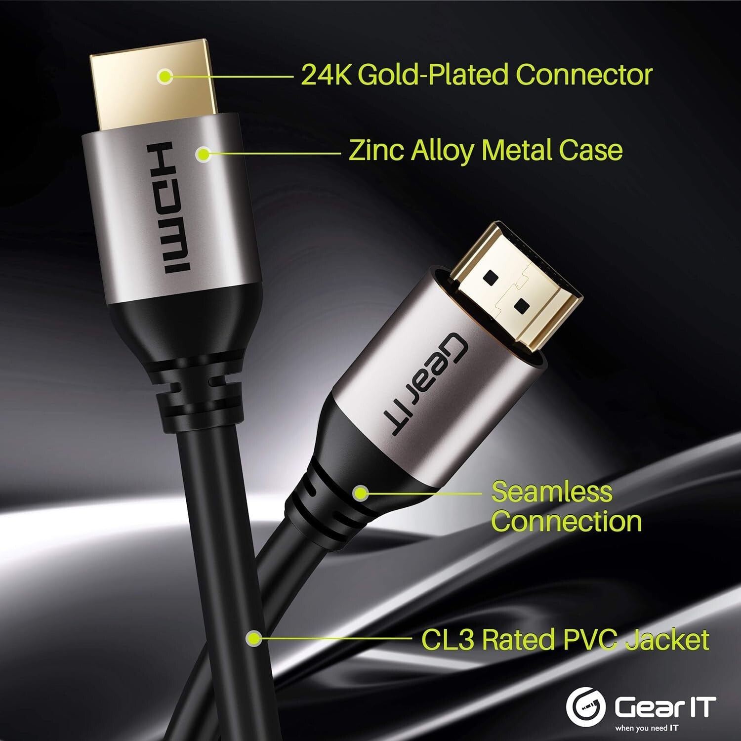 35ft 4K HDMI Cable - CL3 In-Wall Rated, 3D, HDR & High-Speed for All Devices