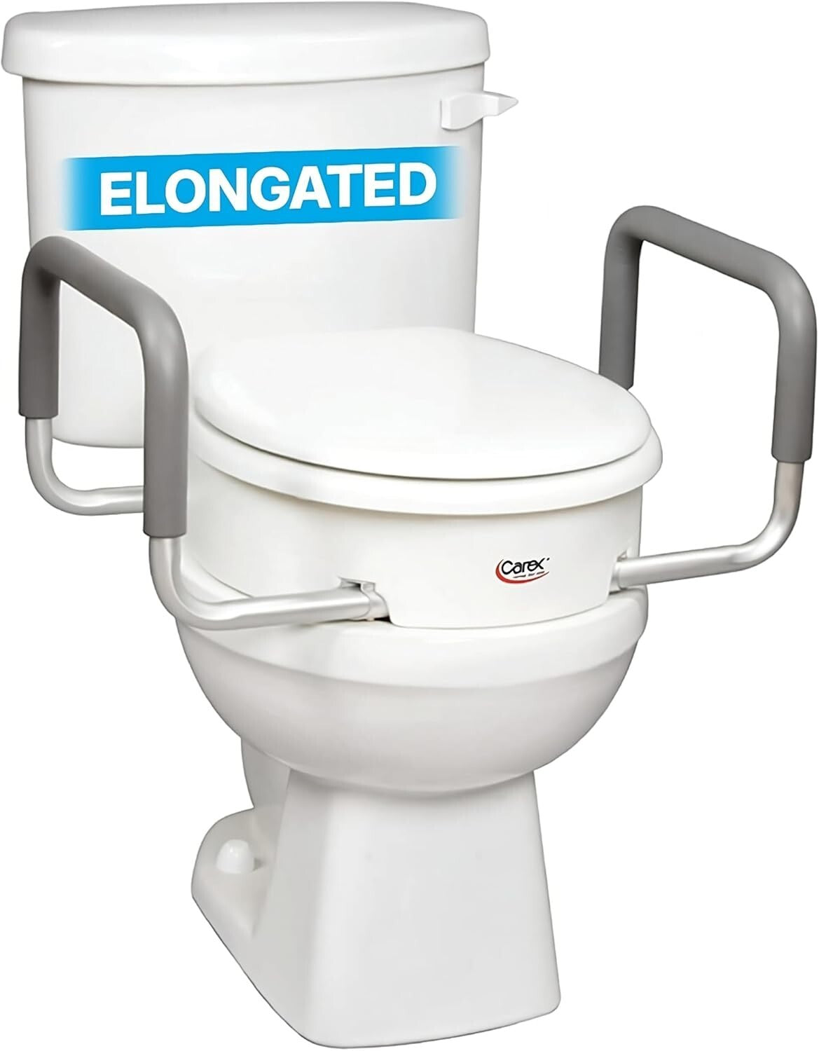 Easy Install Elevated Toilet Seat for Elongated Toilets - No Tools Required