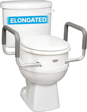 Load image into Gallery viewer, Easy Install Elevated Toilet Seat for Elongated Toilets - No Tools Required