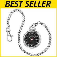 Load image into Gallery viewer, Timeless Men's Quartz Pocket Watch - 3-Hand Display &amp; Chain Detachable Style
