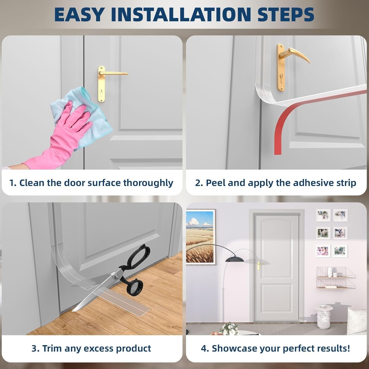 Premium Clear Silicone Door Draft Stopper - 36ft Weather Stripping for Gaps