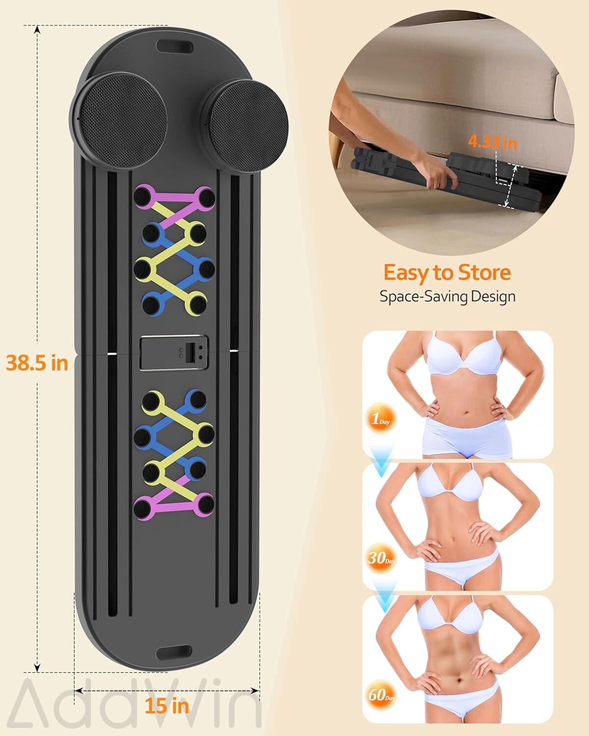 All-in-One Pilates Reformer Set with 15 Exercises - Lightweight & Functional