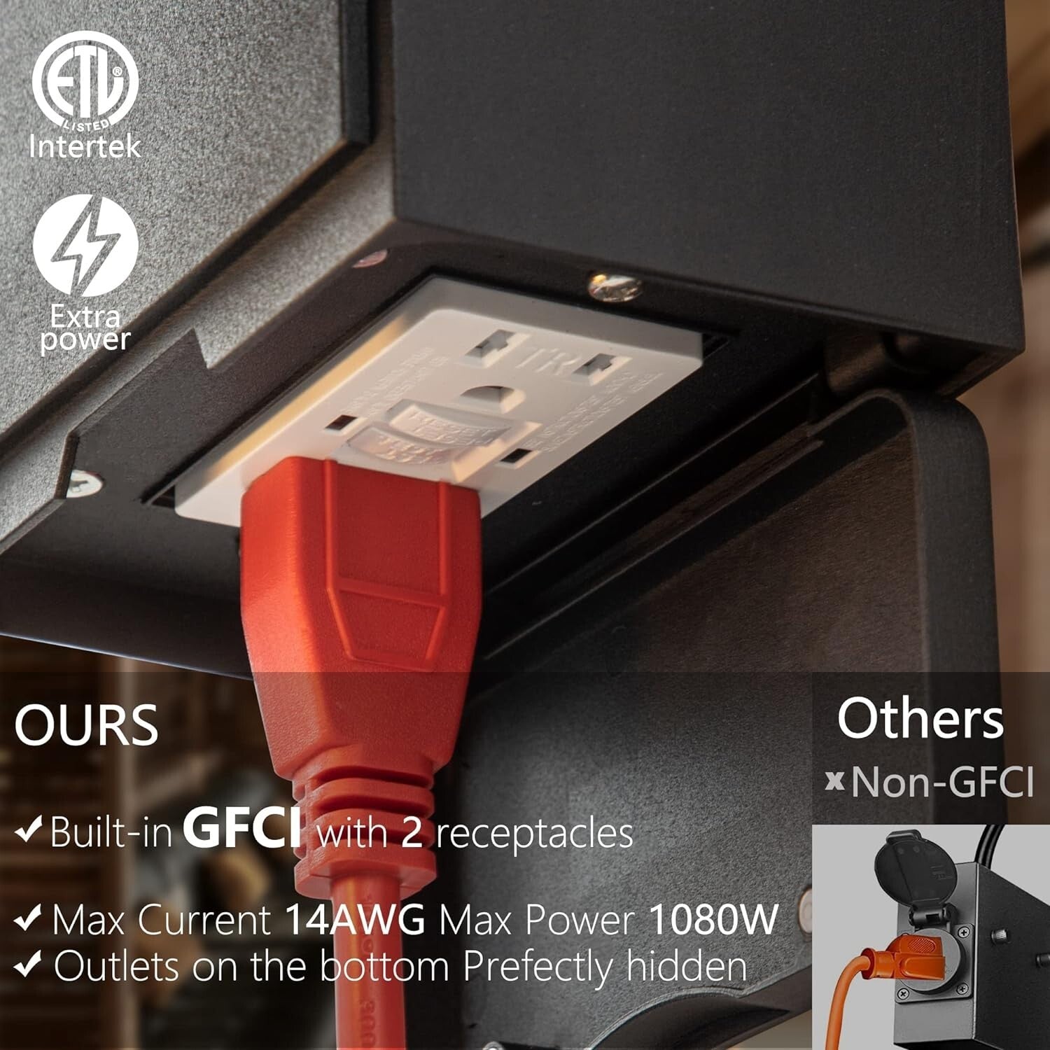 Classic Aluminum Outdoor Sconce with GFCI Outlet - Weather-Resistant & Stylish