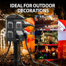 Load image into Gallery viewer, Versatile 100 FT Weatherproof Extension Cord with 6 Outlets for Outdoor Use