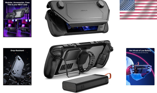 Flexible Modular Case for Steam Deck with Shock-Absorbing Power Bank System