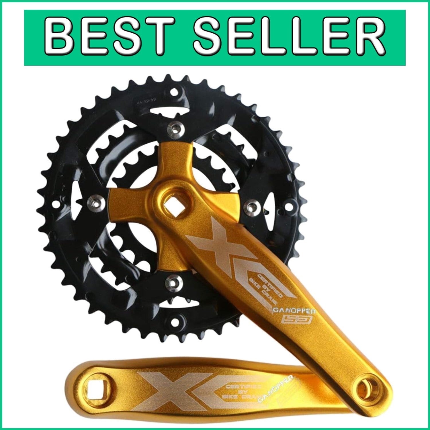 Alloy 6061 MTB Crankset | 9-Speed 22/32/44T, 170mm Crank Arm for Durable Rides
