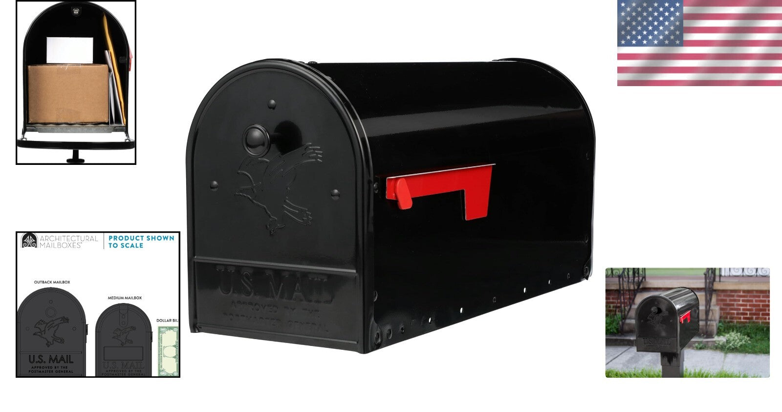 Gibraltar Outback Large Steel Mailbox with Double Rear Access for Easy Retrieval