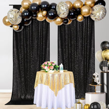Load image into Gallery viewer, 5ft x 10ft Black Sequin Backdrop - Perfect for Weddings, Parties &amp; Photo Shoots