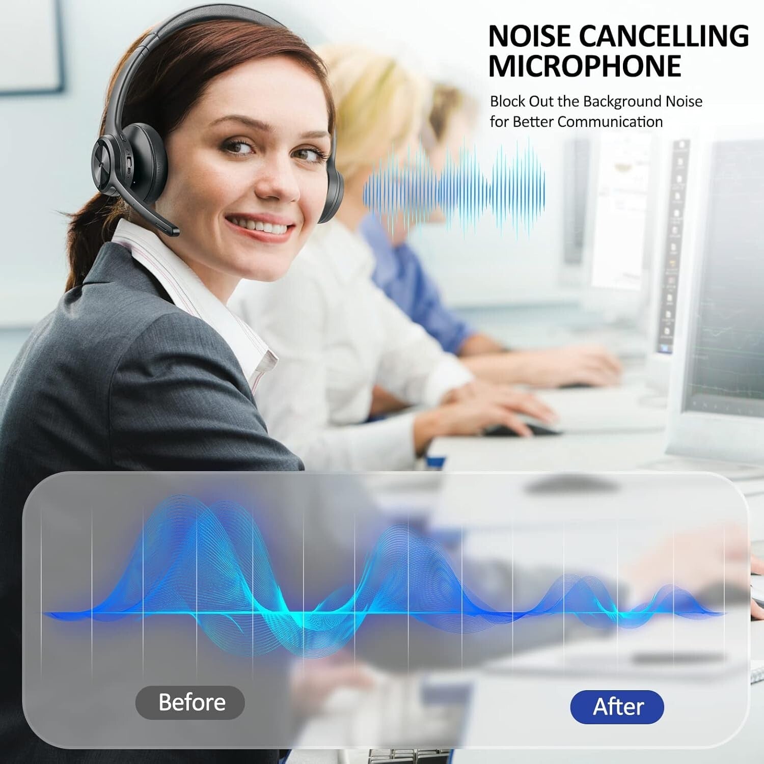 High-Performance Wireless Bluetooth Headset with Long Battery Life & USB Adapter