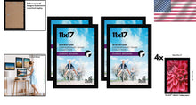 Load image into Gallery viewer, Gallery Style Black Picture Frames 11x17 with Durable Engineered Wood - 4 Pack