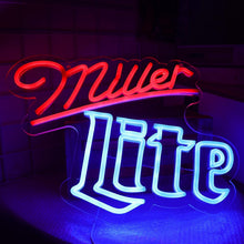 Load image into Gallery viewer, Handmade Miller Lite Neon Sign - Dimmable Wall Decor for Home Bars and Pubs