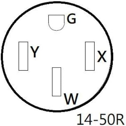 1.5FT 50A Shore Power Adapter NEMA SS2-50P/14-50R for RV & EV Charging