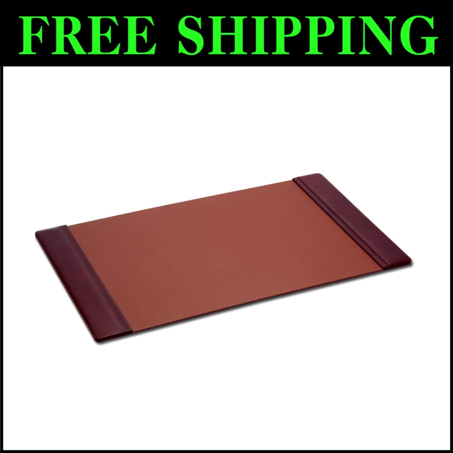 Luxurious 34” x 20” Leather Desk Mat - Stylish Side Rails for Organization