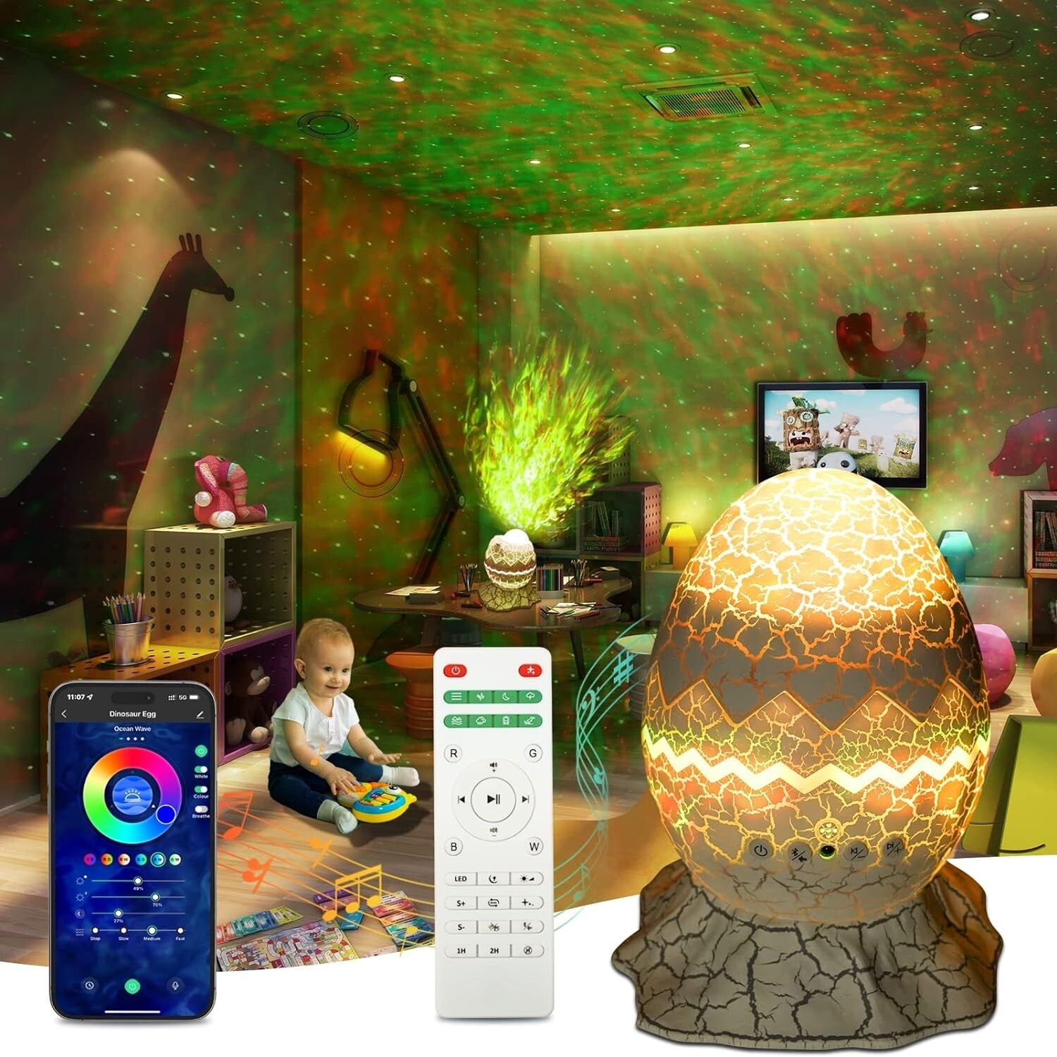 4-in-1 Galaxy Projector: Bluetooth Speaker, Night Light, and White Noise Machine