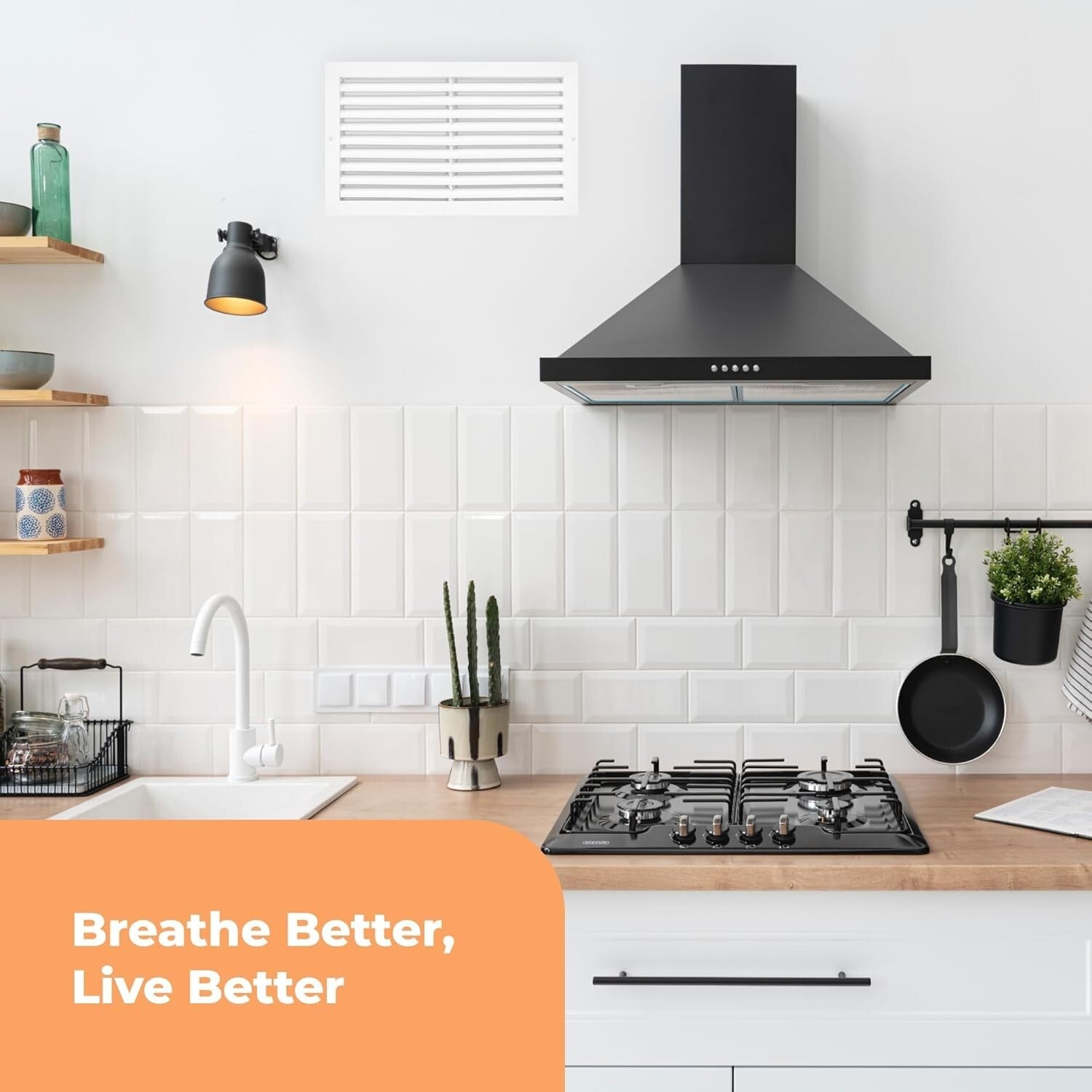 Quiet Operation 20 x 12 Inch AC Transfer Grille - Easy Install & Lightweight