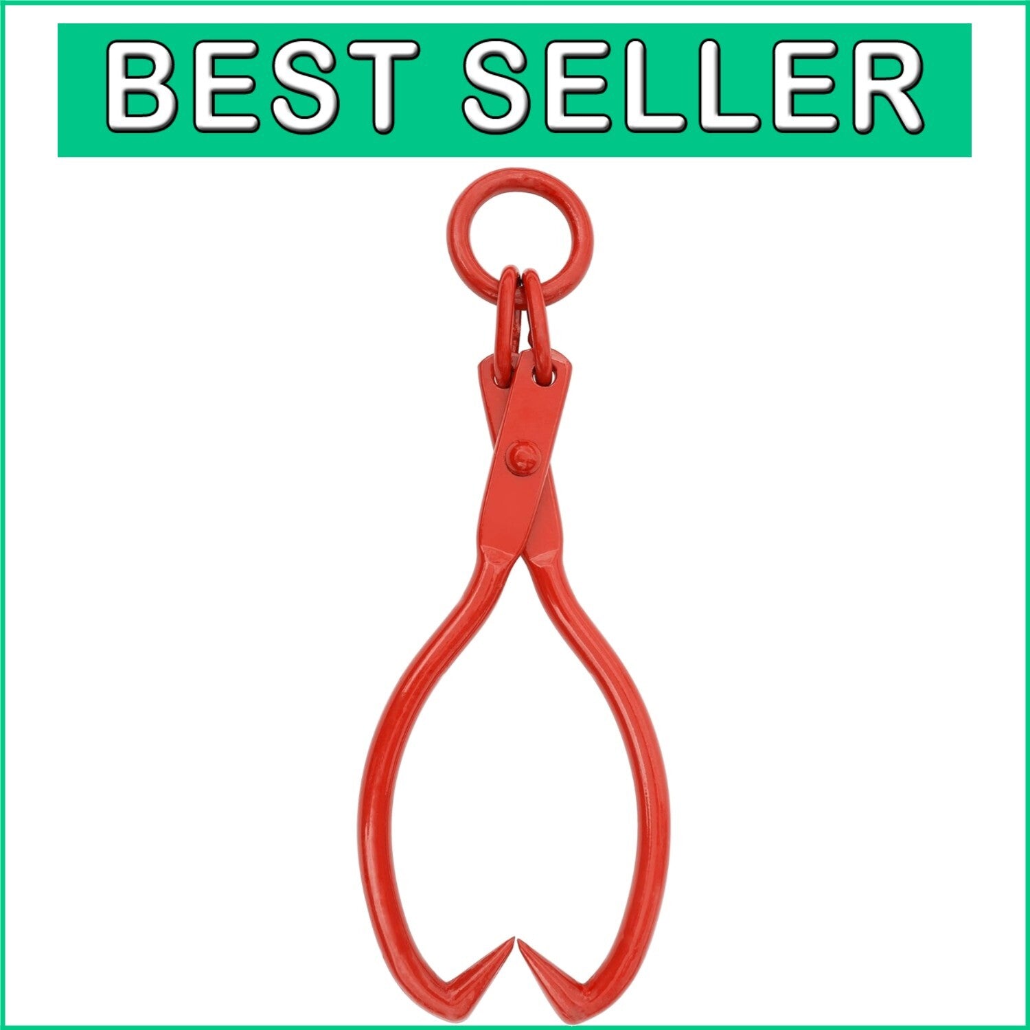 Bright Red 25-Inch Log Skidding Tongs with O-Ring - Ideal for Timber Transport