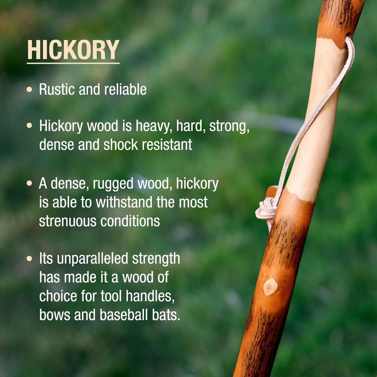 Elegant 58" Twisted Hickory Walking Stick - Lightweight & Durable for Hiking