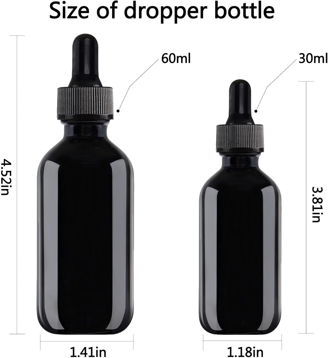 Elegant 48-Piece 2oz Black Boston Round Dropper Bottle Set for Easy Storage