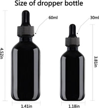 Load image into Gallery viewer, Elegant 48-Piece 2oz Black Boston Round Dropper Bottle Set for Easy Storage
