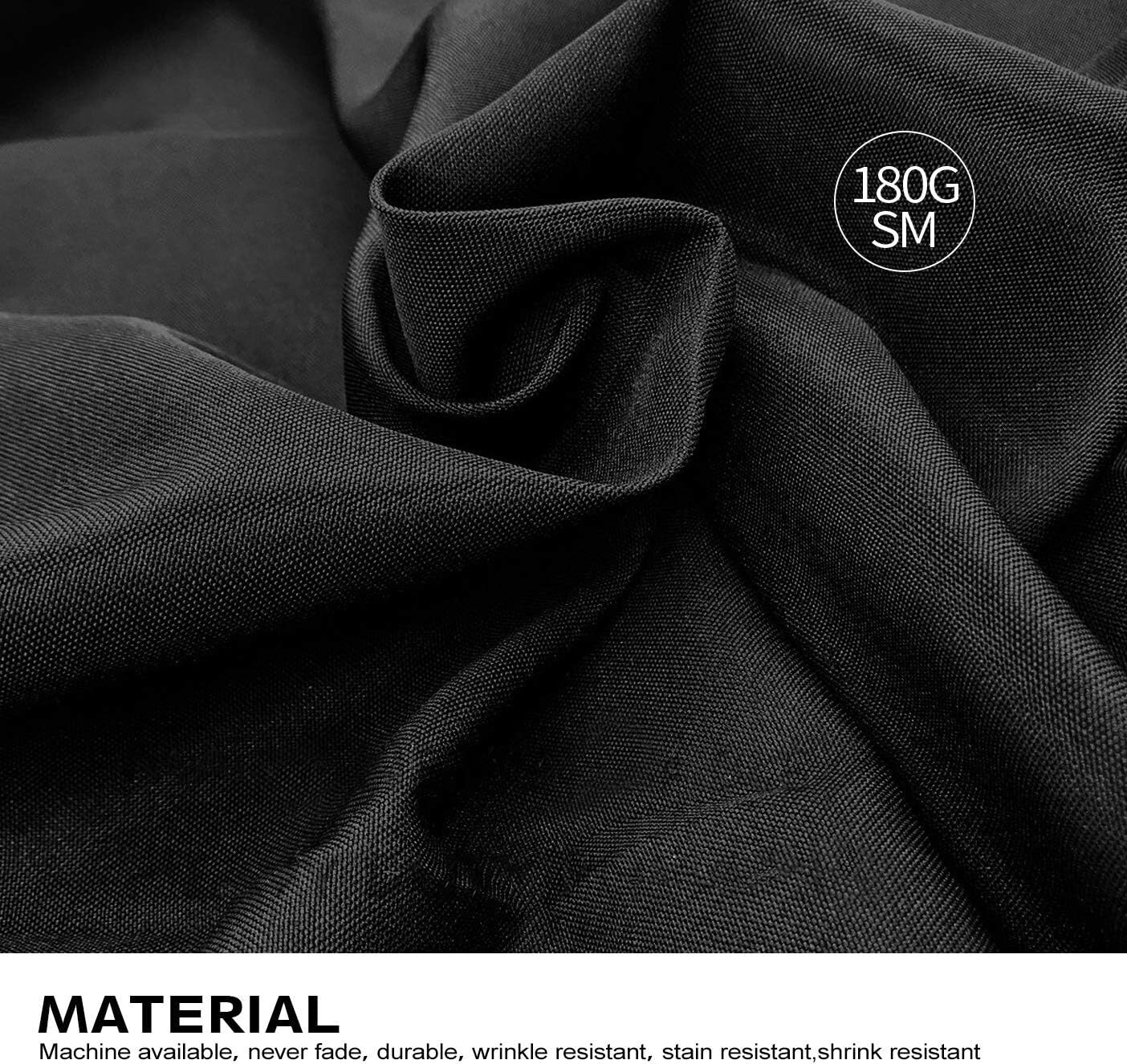Durable 10-Pack Black Rectangular Tablecloths – Wrinkle Resistant and Versatile