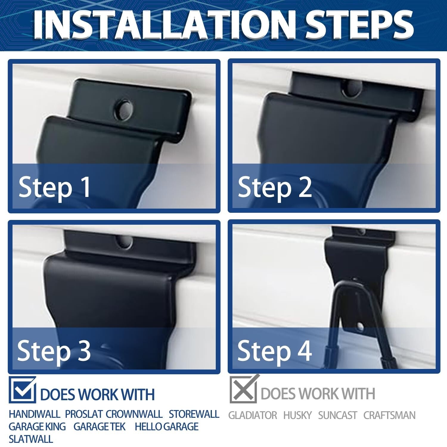 18-Piece Heavy-Duty Slatwall Hook Set - Multi-Sized Space Savers in Black