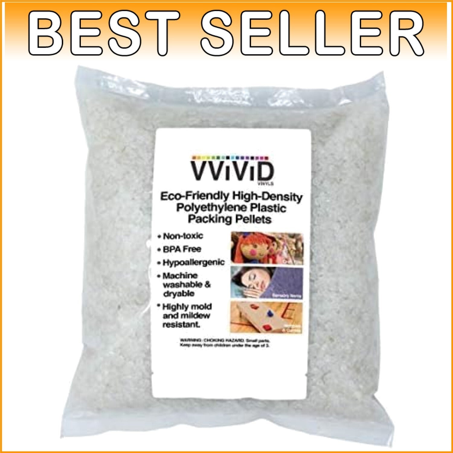 High-Density 10 lbs Plastic Packing Pellets - Ideal for Crafts, Dolls, and More