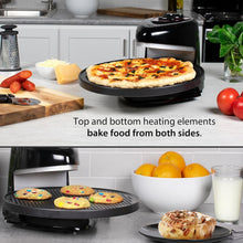 Load image into Gallery viewer, Energy-Efficient Rotating Pizza Oven - 12-Inch Nonstick Baking Pan, Black