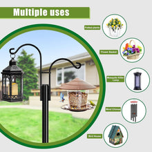 Load image into Gallery viewer, 2-Pack Heavy Duty Garden Shepherd Hooks - Dual Arm for Bird Feeders and Lanterns