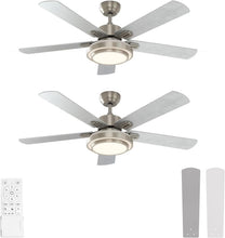 Load image into Gallery viewer, Whisper-Quiet 52-Inch Ceiling Fan &amp; LED Light with Timer - Remote Control 2 Pack