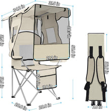Load image into Gallery viewer, Heavy-Duty Camping Chair with Retractable Canopy &amp; Extra Storage for Outdoors