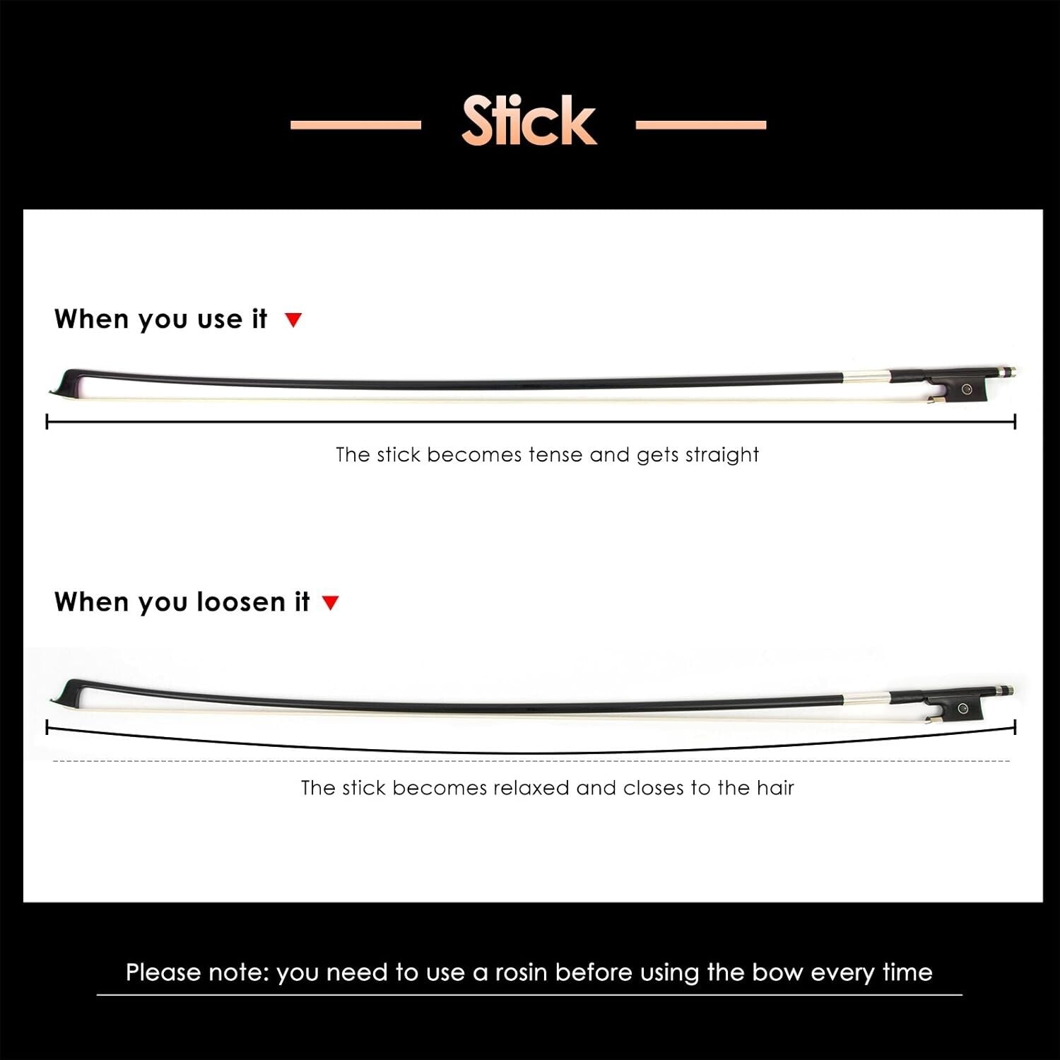 Elegant Lightweight 3/4 Carbon Fiber Bow - Perfect Gift for All Violinists