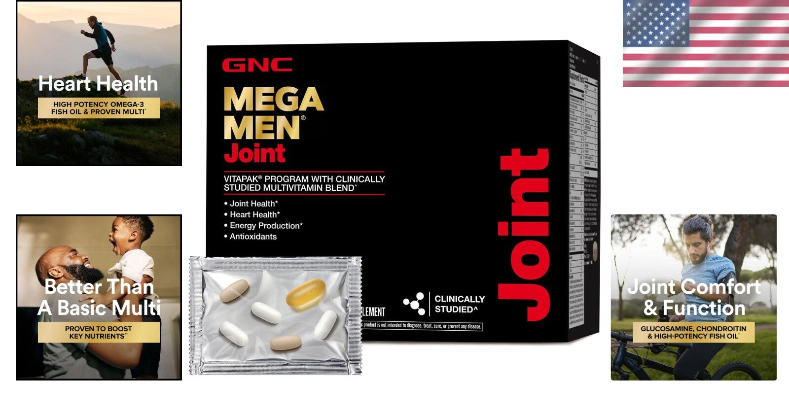 Mega Men Joint Vitapak - 3-in-1 Multivitamin, Glucosamine & EPA Fish Oil