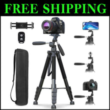 Load image into Gallery viewer, Lightweight 74" Heavy-Duty Tripod with Dual Handles for Every Photography Need