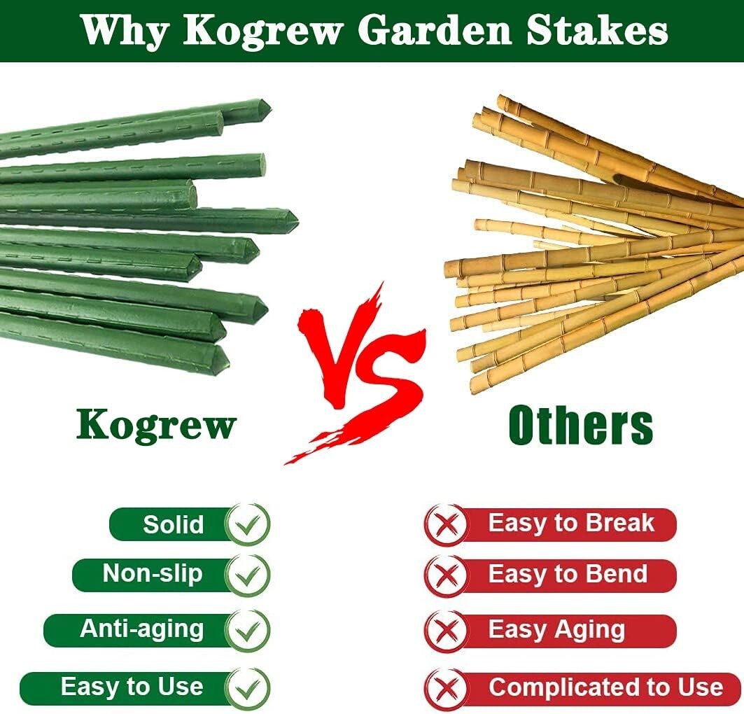 Garden Support Stakes – 25Pcs 72-Inch Stakes Ideal for Potted Plants & Vines