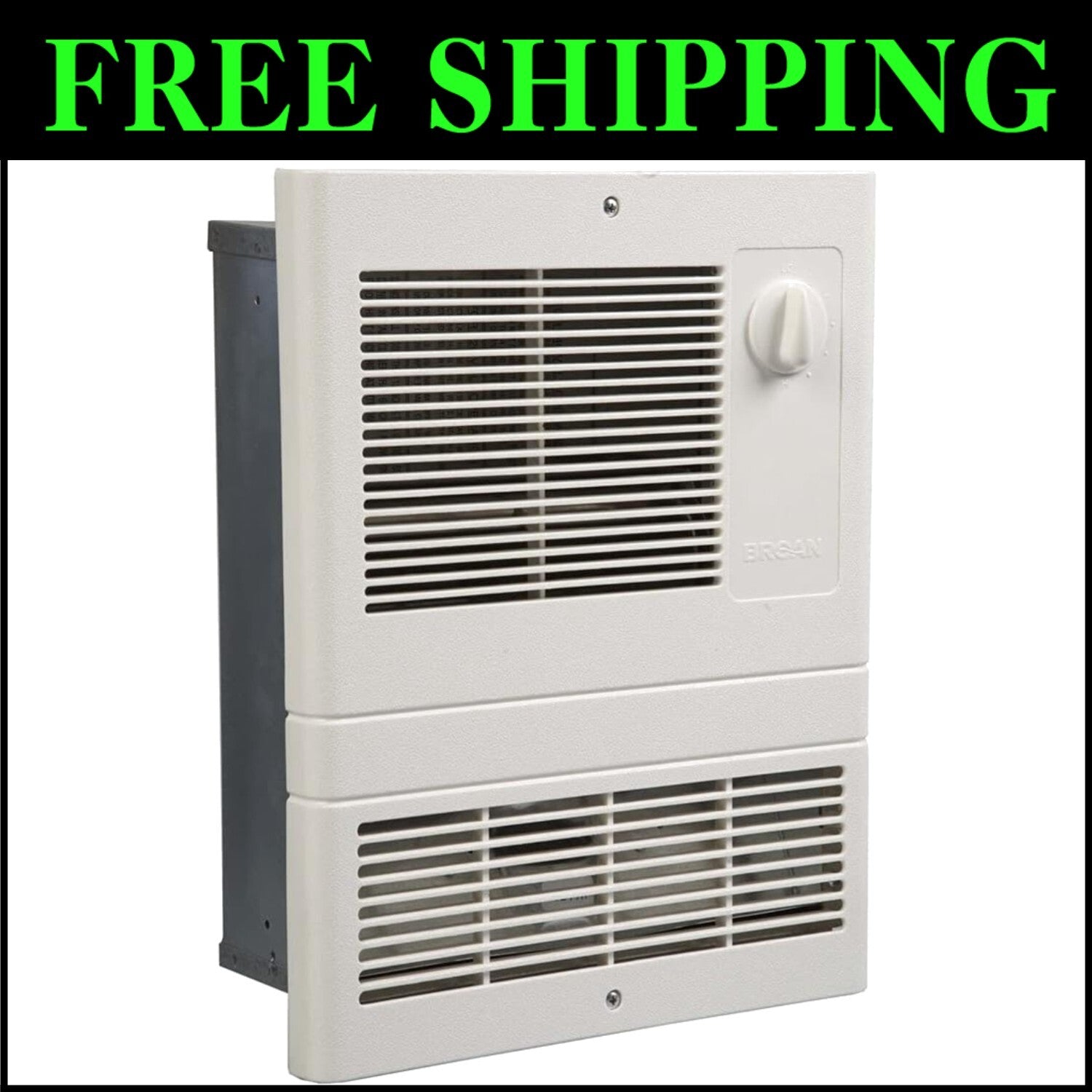 UL Certified 1500W Wall Heater – Adjustable Thermostat & Elegant White Grille