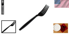 Load image into Gallery viewer, Durable 7.13" Polystyrene Forks in Black - Ideal for Events &amp; Feasts, 1000 Count