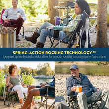 Load image into Gallery viewer, Alloy Steel Kickback Rocker – Lightweight Folding Chair with Beverage Holder