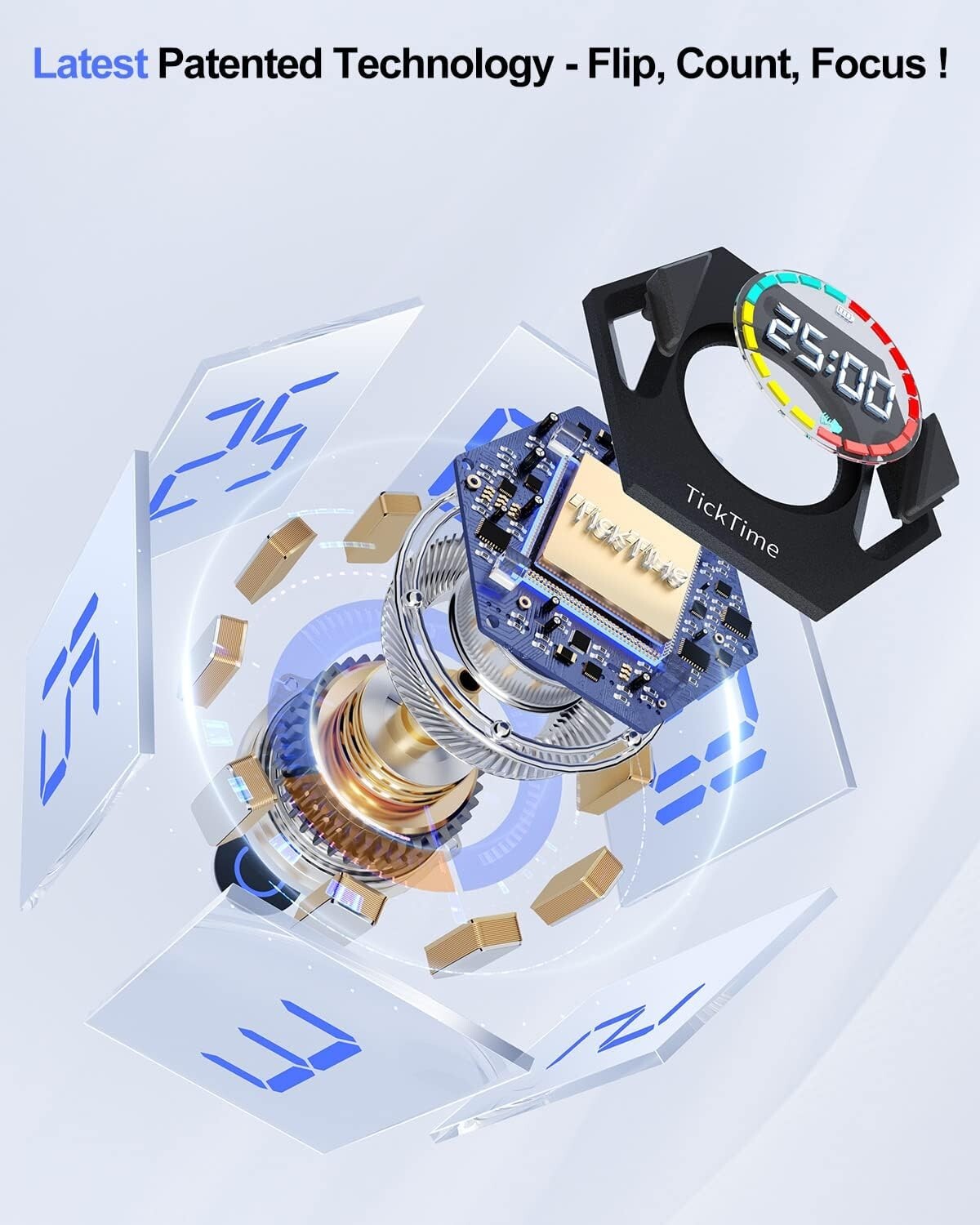 Versatile Hexagon Productivity Timer - 6 Preset Times & Custom Options - Gray