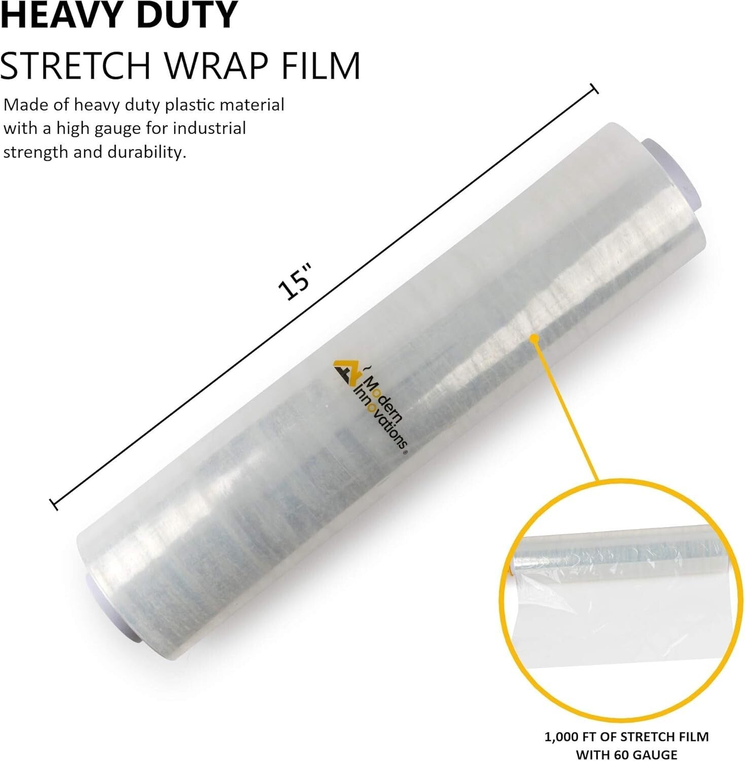 15 Inch Clear Furniture Wrap - 4 Rolls, Perfect for Moving and Securing Goods