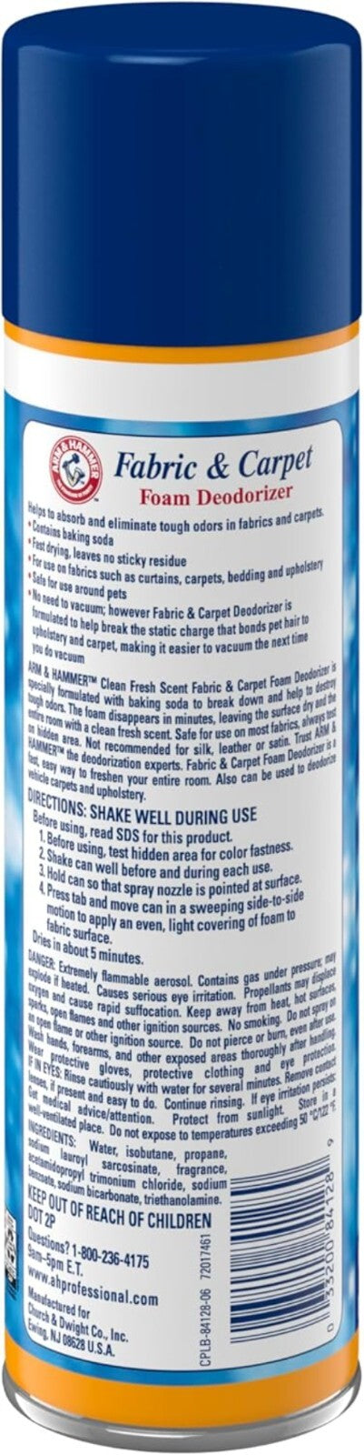 15oz Foam Upholstery Deodorizer - Non-Sticky, Professional Fresh Scent, 8-pack