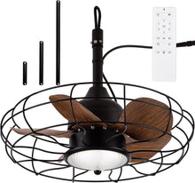 Load image into Gallery viewer, Quiet 20'' Outdoor Ceiling Fan with 3-Color Lighting – Remote Control for Patios