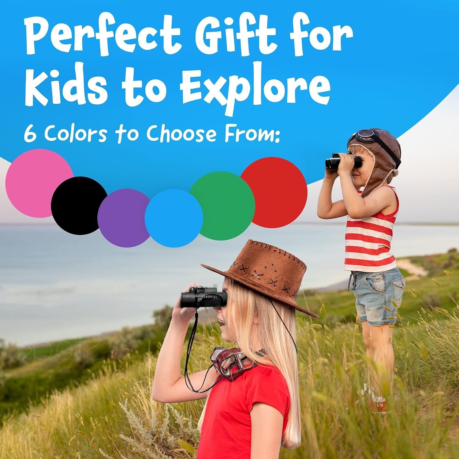 Think Peak Kids Binoculars - 8x Magnification Compact Adventure Toy for Ages 4-8