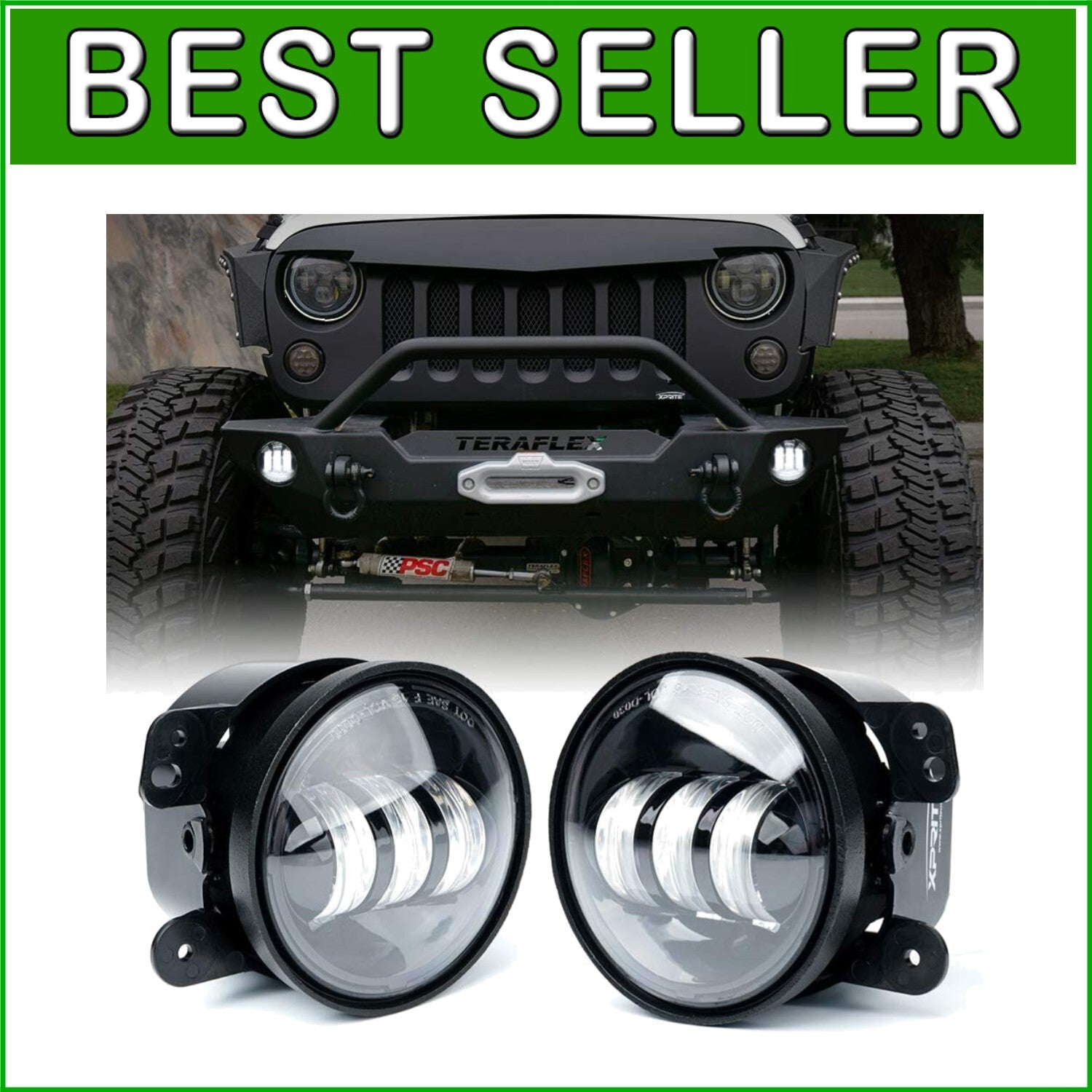 60W Waterproof LED Fog Lights for 2007-2018 Jeep Wrangler JK - Easy Installation