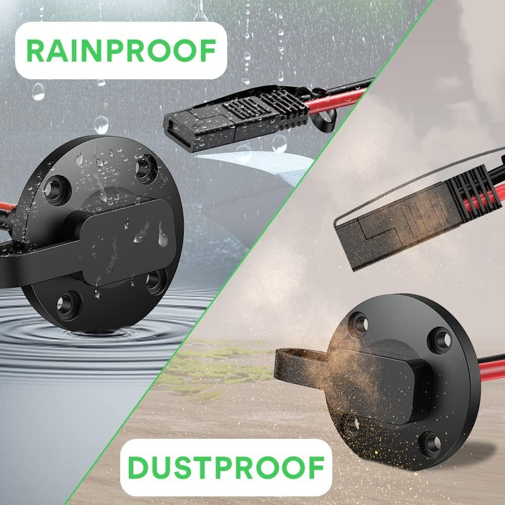 10AWG Weatherproof SAE Connector Sidewall Port with Quick Connect Adaptors